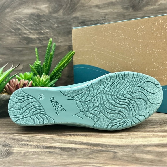 NIB Dansko Orli Nappa Leather Sneaker Aqua Blue - Picture 7 of 13